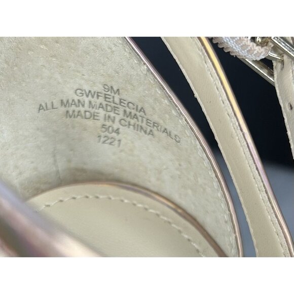 Guess Felecia Strappy Stiletto Size 9 Iridescent Rose Gold & Clear Dressy Sandal - Picture 8 of 14